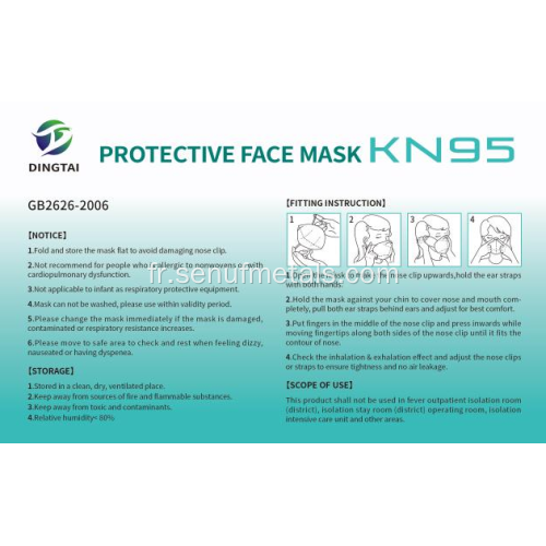 MASQUE FACIAL JETABLE MÉTIQUE / NON MÉDICAL